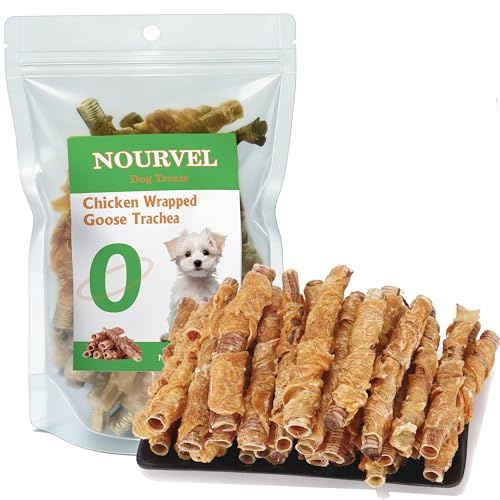 Premios Naturales para Perros - Tráquea de Ganso con Pollo, 10 cm (25-30 Unidades) - Rica en Proteínas, Baja en Grasa - Galletas de Entrenamiento y Recompensa para Perros Pequeños y Medianos