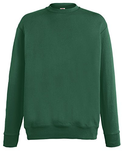 Fruit of the Loom - Sudadera básica Ligera con Mangas Modelo Set-In Hombre Caballero (2XL) (Verde Botella)