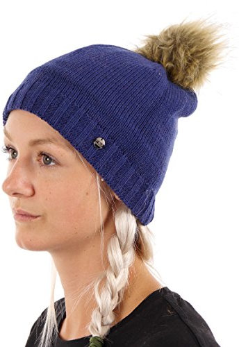 CMP Beanie Bommelmütze Strickmütze dunkelblau Fleecefutter isolierend Gr.one-Size 5504046 (one-Size)