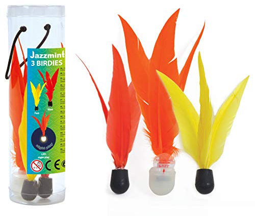 Schildkröt® Jazzminton Birdies, 3er Pack, 3 Ersatzbälle incl. LED Ball für Nightplay, toller Ballflug, guter Absprung, 970156