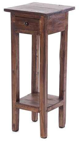 DESIGN DELIGHTS TELEFONTISCH Napoleon | 75x30x30 cm, braun, Recyclingholz | Beistelltisch