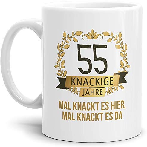 Tassendruck Geburtstags-Tasse Knackige 55 Geburtstags-Geschenk Zum 55. Geburtstag/Geschenkidee/Scherzartikel/Lustig/Witzig/Spaß/Fun/Mug/Cup/Beste Qualität - 25 Jahre Erfahrung