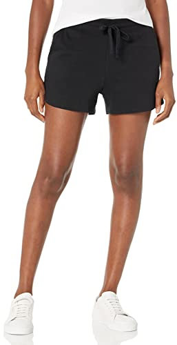 Amazon Essentials Damen Fleece-Shorts mit Taschen, Schwarz, L