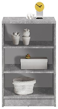 möbelando Regal Standregal Beistellregal Holzregal Bücherregal Dekoregal Olli I Beton/Weiß