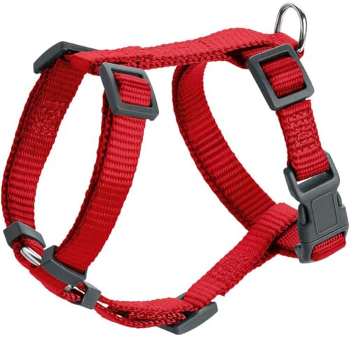 Hunter Hundegeschirr London Vario Rapid, 4-Fach verstellbares Y-Geschirr für kleine & mittlere Hunde, Sicherheitsverschluss mit Verriegelung, Farbe: rot, Größe: XXS-XS