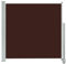 vidaXL Auvent Latéral Rétractable de Patio Store Latéral Brise-Vue Abri Soleil Jardin Terrasse Balcon Exterieur Résistant aux UV 160x300 cm Marron