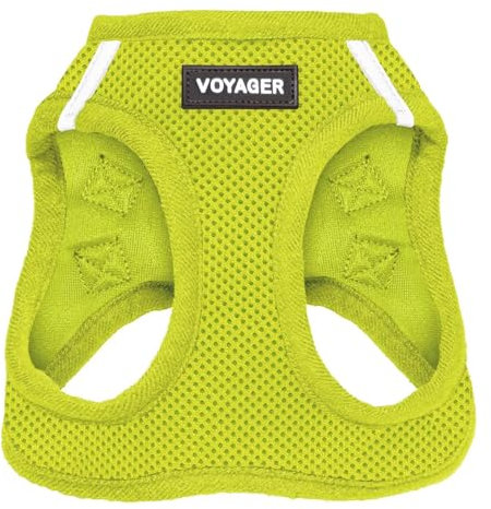 Voyager Step-In Air Hundegeschirr by Best Pet Supplies - All Weather Mesh Step in Vest Harness für kleine und mittlere Hunde, Limettengrün, size S - Brust 37-40 cm