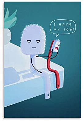 TAOYAN Poster mit Aufschrift I Hate My Job, dekoratives Gemälde, Leinwand, Wandkunst, Wohnzimmer, Poster, Schlafzimmer, 30 x 45 cm