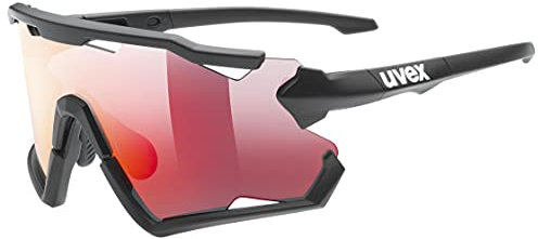 uvex sportstyle 228 Set - Sportbrille für Damen und Herren - inkl. Wechselscheiben - beschlagfrei - black matt/red - one size