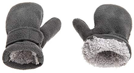 SEYUFN Winterhandschuhe für Babys, Futter aus Molton, für Kleinkinder, Jungen, warm, weich, für Babys, Mädchen, Handschuhe, verstellbar im Freien (Grau, L)