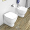 Inbagno Set Sanitari Filo Muro a Terra, in Ceramica Bianca Serie One, Completo di Sedile copriwc con Chiusura Ammortizzata