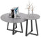 FATIVO Marmor Couchtisch 2er Set: Satztisch Rund Wohnzimmertisch mit schwarz Metallrahmen - Satztische fürs Wohnzimmer, Beistelltisch für Schlafzimmer Balkon - Klein 45×50cm / Groß 80×40cm