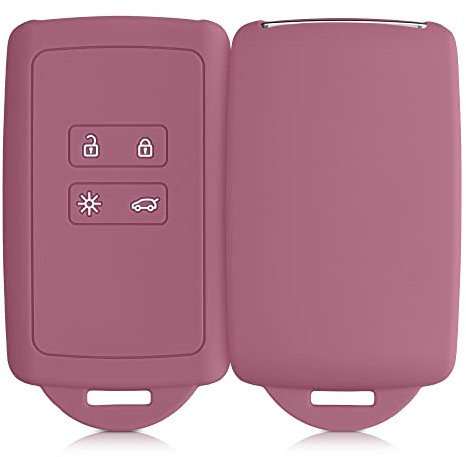 kwmobile Funda de Silicona Compatible con Renault Llave de Coche Smart Key - Carcasa Protectora para Llavero - Case Mando de Auto Rosa Oscuro