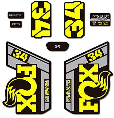 STAR SAM Autocollants compatibles avec fourche vélo Fox 34 Performance Elite 2021 (jaune)