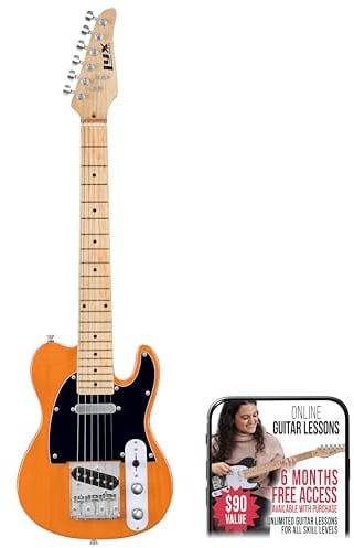 LyxPro 30” Electric Telecaster Guitar | Solid Full-Size Paulownia Wood Body, 3-Ply Pickguard, C-Shape Neck, Ashtray Bridge, Quality Gear Tuners, 3-Way Switch & Volume/Tone Controls | 2 Picks Included