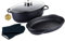 Laguiole - Set mit 3 Stück, schwarz, 38 cm, Antihaftbeschichtung, Blau, Diamond-Induktion