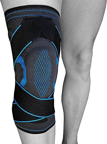 Rodilleras Menisco y Ligamento Deportiva Ajustable Con Almohadilla de Gel en la Rótula y Estabilizadores Laterales.Rodillera Deportiva de Comprensión Con Elásticos Ajustables Para Aliviar Dolor