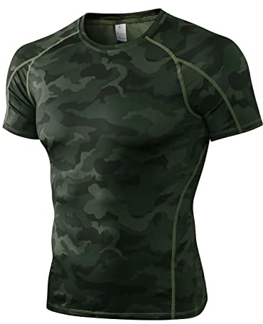 Yishengwan T-Shirt de Compression Homme Manches Courtes Maillot Sport