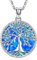Friggem Baum des Lebens Halskette 925 Sterling Silber Lebensbaum Kette Anhänger Opal Halskette Schmuck für Frauen Mädchen Mama (B-Baum des Lebens Kette)