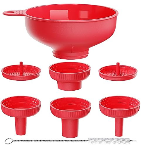 Breiter Mund Küchen Trichter, BALIWELL Lebensmittelqualität Kunststoff-Kochkonservierungstrichter mit 4 Größen Ausläufen(1,1cm-5cm）