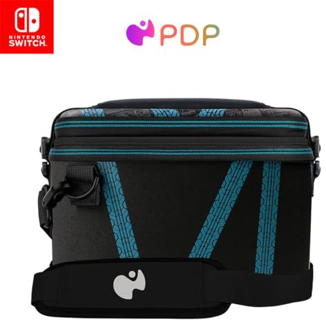 PDP Custodia da viaggio GLOW Mario Kart Dritf Overnight Case Nintendo Switch, Kart Drift, Nero e blu