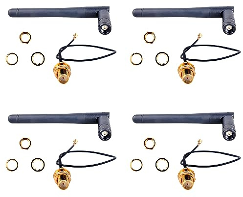 Geekstory 4 PCS 2.4G 3DBI WiFi Antenne mit 16cm Verlängerungskabel U.FL zu Female SMA für Arduino CC3000 ESP8266