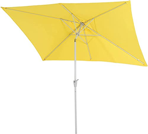 Sombrilla de jardín de 2 x 3 m rectangular reclinable poliéster/aluminio 4,5 kg amarillo 04_0003893