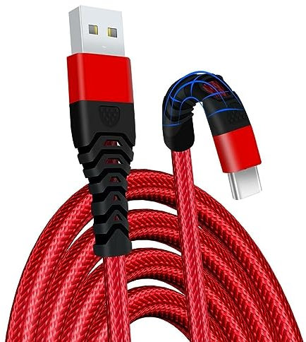 USB C Cable, Strong Nylon Braided USB-C type cable, 1M Cable Data Charger, USB Type C Fast Charging Cable Lead, Compatible for All Type-c smart phones, Laptops and other type-c devices (Red)