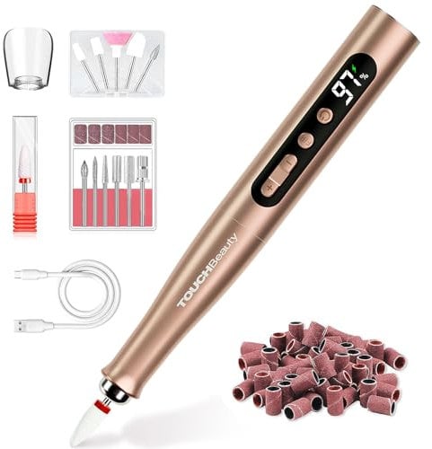 TOUCHBeauty Ponceuse pour Ongles,Lime a Ongle Electrique Sans fil,Ponceuse à Ongles pour Acrylique Gel Ongle,Manucure et Pédicure Kit Rechargeable pour Salon et Maison
