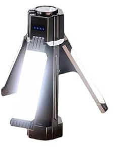 Lampe de travail LED avec 3 têtes pliables, lampe de travail rechargeable USB-C 3000 mAh avec batterie externe, base magnétique et crochet de suspension pour réparation de moteurs de voiture, camping,