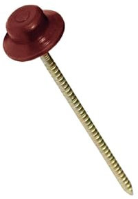 La zappa Chiodo in acciaio zincato con rondella di tenuta per fissaggio di lastra bitumata in scatola da 400 pezzi (Rosso)