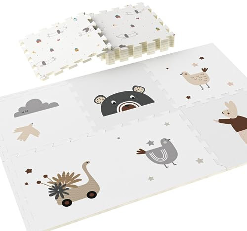 Uanlauo Puzzlematte Baby, XPE Schaumstoff Puzzlematte, 6 pcs(59x59x2cm) Puzzelmatten für Kinder,XXL Puzzlematte Boden,Ungiftig & Geruchsneutral,BPA & Formaldehyd FREI