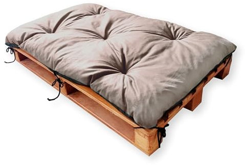 4L Textil Sitzkissen Palettenkissen Outdoor Kissen Sitzauflage Rückenkissen Bankauflage Polsterauflage Gartenpolster Sitzkissen Bank Palettenauflage (120x80 cm, Braun)