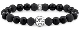 THOMAS SABO 3 Beads-Armband aus Obsidian Silber geschwärzt 925 Sterlingsilber, Geschwärzt A2145-705-11