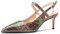 Castamere Donna Cinturino alla Caviglia Slingback Pumps Medio Gattini Tacco Heel Sandali Chiusa a Punta Fibbia Dress Scarpe 6.5 CM Heels Pavone Nero 38 EU