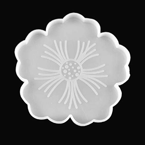 Grand moule en résine en forme de fleur - Plateau en silicone pour tasse de fruits, plateau en géode d'agate, moules en résine époxy