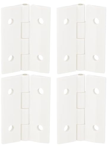 QUARKZMAN 4 Piezas Bisagras de Acrílico, 1.8 x 1.34 Pulgadas Bisagras Plegables de Mini Hardware Bisagras de Piano con Orificio de Montaje para Caja de Caso Manualidades, Blanco