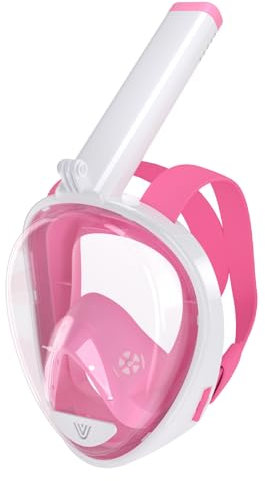 Vitare Schnorchelmaske für Erwachsene und Kinder, Tauchmaske Vollgesichtsmaske, 180° Panorama Taucherbrille mit Schnorchel, Schnorchelset mit Kamera Clip, Antibeschlag Tauchmaske Ganzes Gesicht