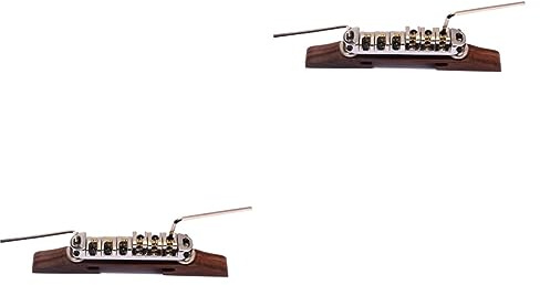 VICASKY 2stücke Archtop Jazz-gitarrenbrücke Mit Rollensätteln Aus Rosenholz Und Silbernem Tailpiece Selbstjustierend Für Jazz-gitarren