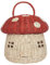 Pilzkorb 11 Zoll Hausform Pilzkorb mit Deckel tragbarer dekorativer Rattankorb mit Grifffotografie Requisiten Geschenke für Kinder, Pilzkorb mit Deckel, Pilzkorb