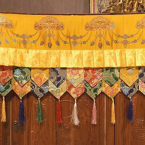 Paño de santuario, 100 cm, salón budista tibetano, mesa de tela tibetana for el hogar, cortina de decoración del templo circundante
