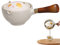 Théière en céramique, théière à 360 degrés à 360 degrés Cat Cat céramique Chinois Téapot avec passoire détachable et fabricant de thé à manche en bois pour outil de fabrication de thé en vrac, théièr