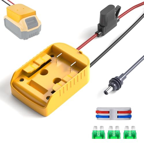 Starlink Mini Battery Adapter for Dewalt Battery, with Starlink Mini DC Power Cable, Fuses & Wire Terminals - Compact and Portable Star Link Power Kit, Starlink Mini Accessories