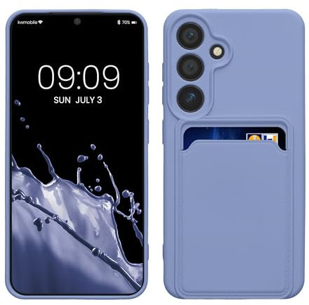 kwmobile Custodia Compatibile con Samsung Galaxy S24 Cover - Back Case Cellulare con Slot Porta Carte - Morbida in Silicone TPU lavanda