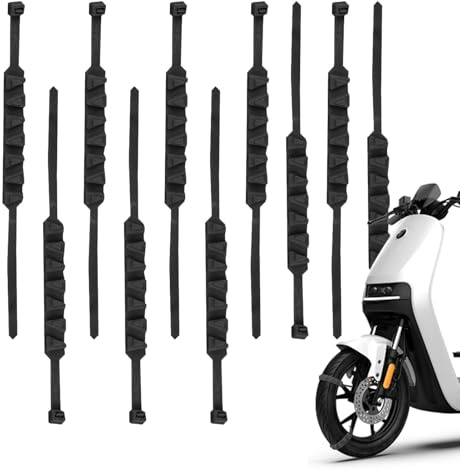 Rutschfeste Reifenketten, Rutschfeste Schneeketten, 10X rutschfeste Schnee-Schlamm-Ketten, Sicherheitsketten, wiederverwendbare Winterreifenbänder für Motorräder, Roller
