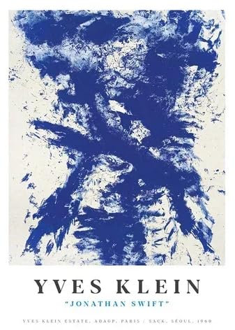 GYTRI CGFHJ Berühmte Yves Klein Poster Yves Klein Leinwand Malerei Abstrakte Wandkunst Monochromes blaues Bild Yves Klein Drucke für Wohnkultur 50x70cm ungerahmt