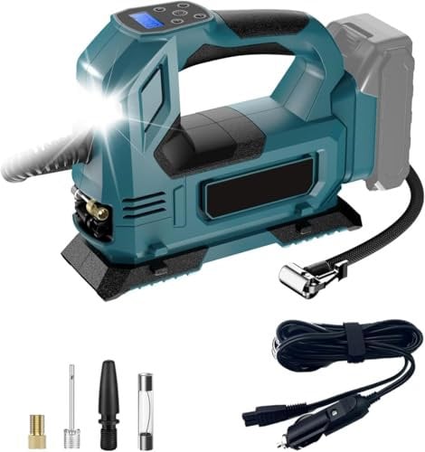 Portable 12V DC Air Compressor, Car Tyre Inflator, Quick Inflator Pump, Suitable for Car, Motorcycle, Bike, Sport Ball (Battery Not Included)