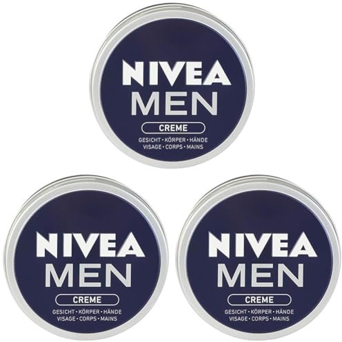 NIVEA MEN Creme, pflegende Hautcreme mit Vitamin E für intensive Feuchtigkeit,Hautpflege für Männer, ideal für Körper, Gesicht und Hände (150 ml) (Packung mit 3)