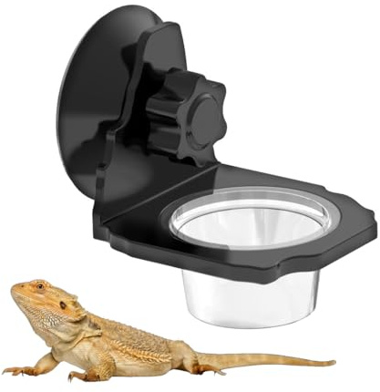 Gecko Feeding Ledge, Suction Cup Reptile Ledge Hanging Detachable Food Dish for Reptiles Geckos Iguana Lizards Bearded Dragon