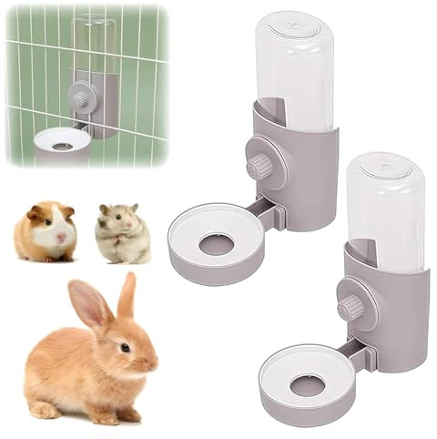 Jiavlyx 2 Piezas 500ML Bebedero Conejo, 20×18×8.6cm Dispensador De Agua Colgante, Grande Botella Agua Conejo, Antigoteo Automática Dispensador De Agua, para Conejos, Chinchilla, Erizo, Ardilla, Hurón